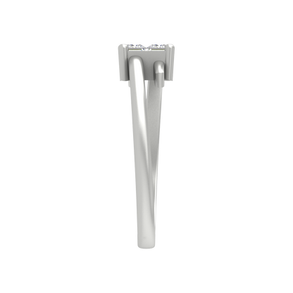 Criss Cross Solitaire Ring In 925 Sterling Silver - Four