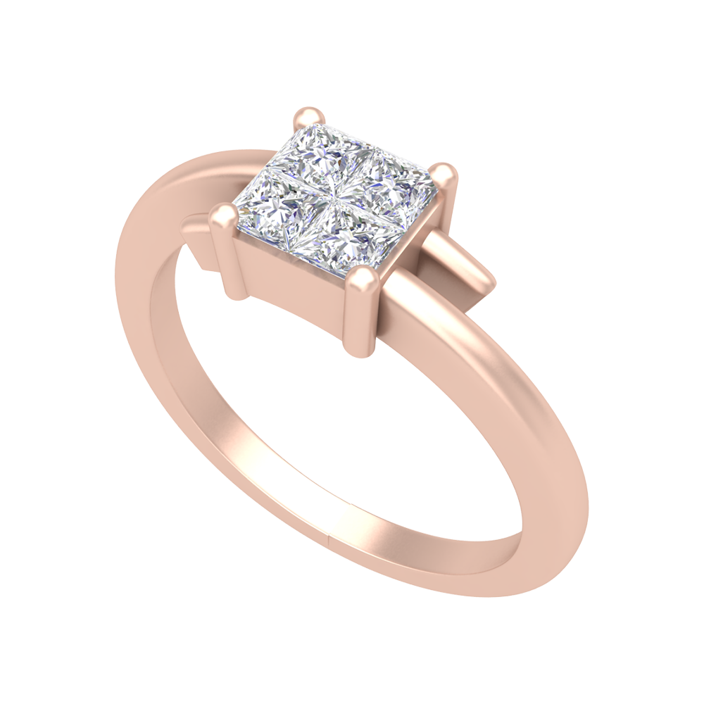 Criss Cross Solitaire Ring - Five