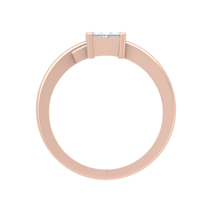 Criss Cross Solitaire Ring In 925 Sterling Silver - Six