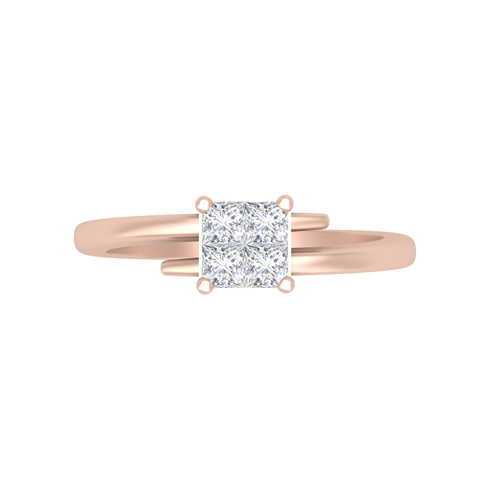 Criss Cross Solitaire Ring - Seven