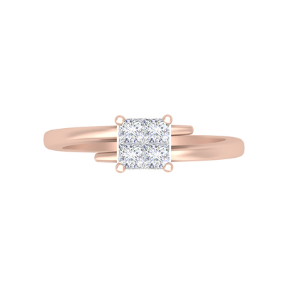 Criss Cross Solitaire Ring - Seven