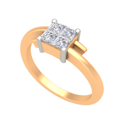 Criss Cross Solitaire Ring - Nine