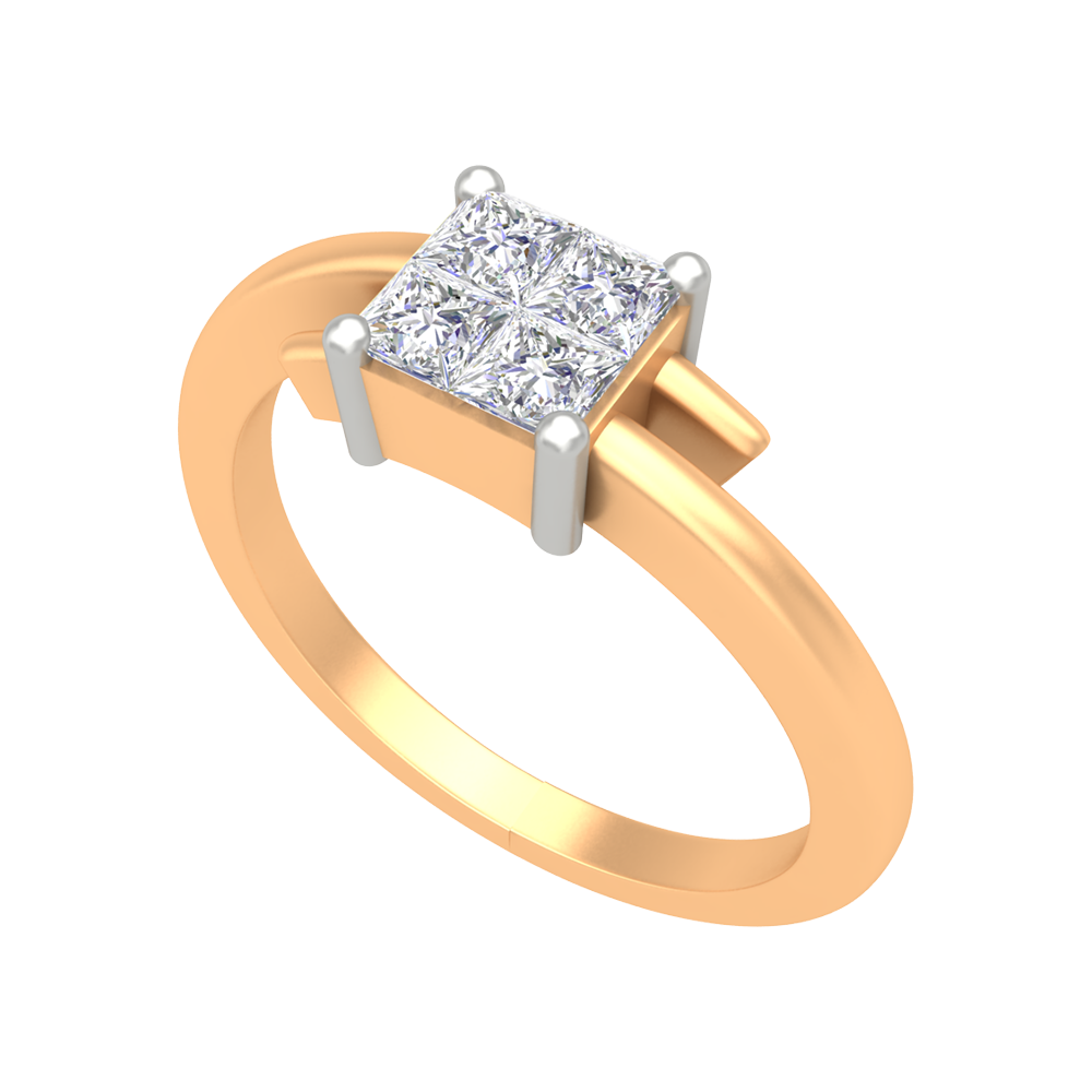 Criss Cross Solitaire Ring In 925 Sterling Silver - Nine