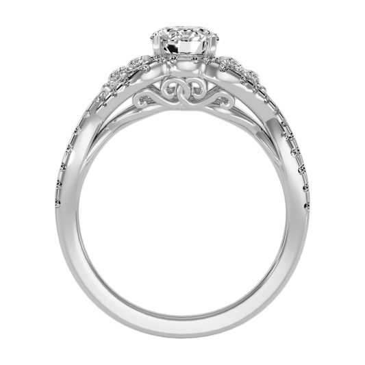 Criss Dazzle Engagement Ring In 925 Sterling Silver - One