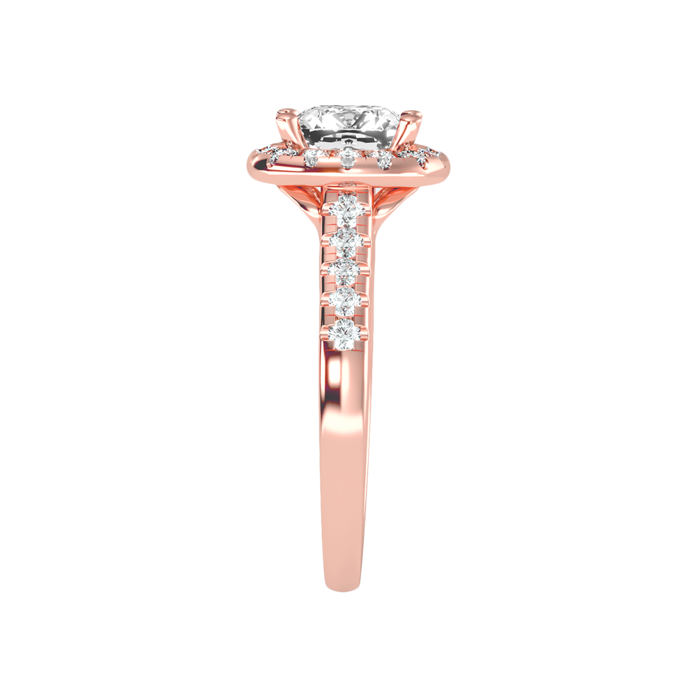 Cultivated Halo Solitaire Ring - Eleven