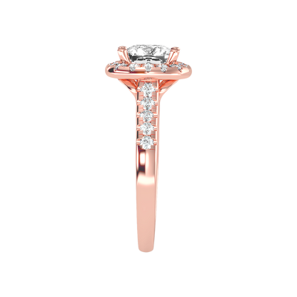 Cultivated Halo Solitaire Ring - Eleven