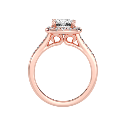 Cultivated Halo Solitaire Ring In 925 Sterling Silver - Twelve