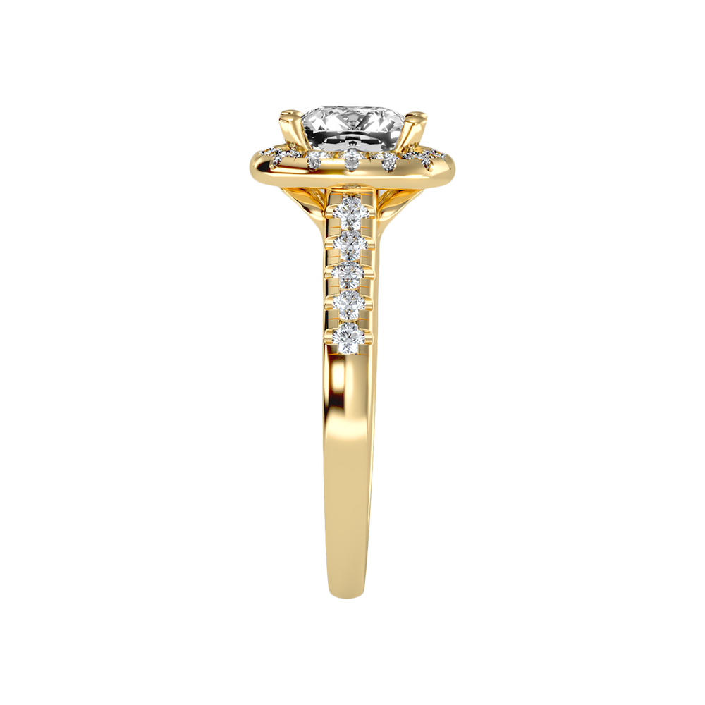 Cultivated Halo Solitaire Ring - Four