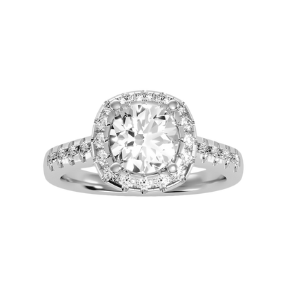 Cultivated Halo Solitaire Ring - Six