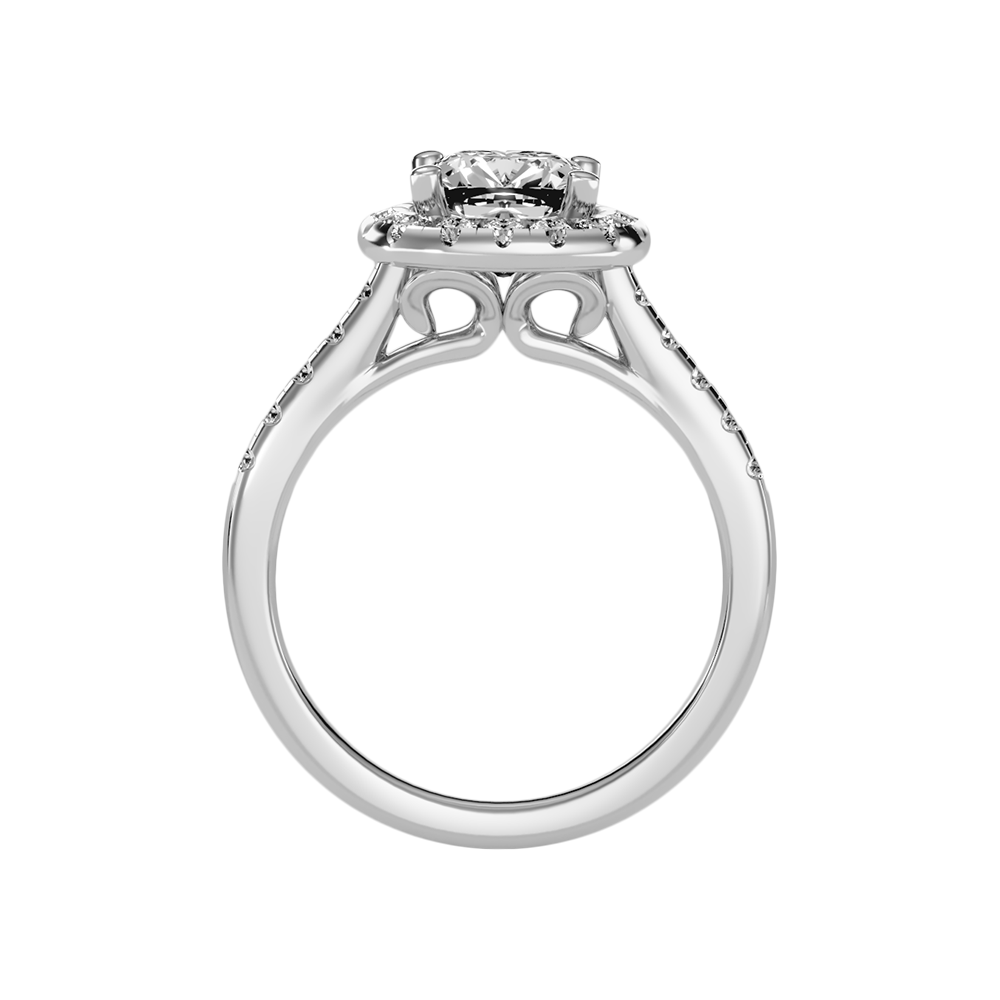 Cultivated Halo Solitaire Ring In 925 Sterling Silver - Eight