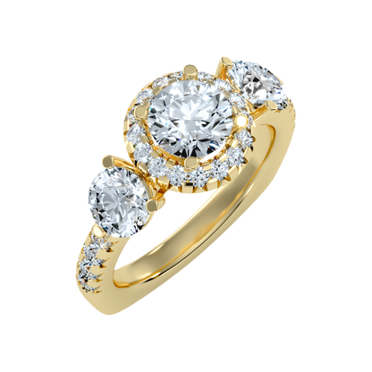 Cultured Tri Stone Ring - Ten