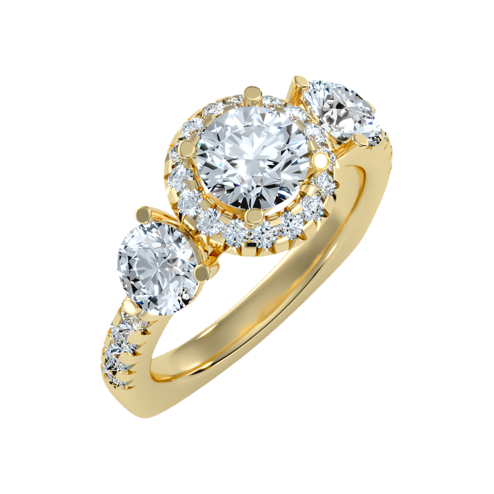 Cultured Tri Stone Ring In 925 Sterling Silver - Ten