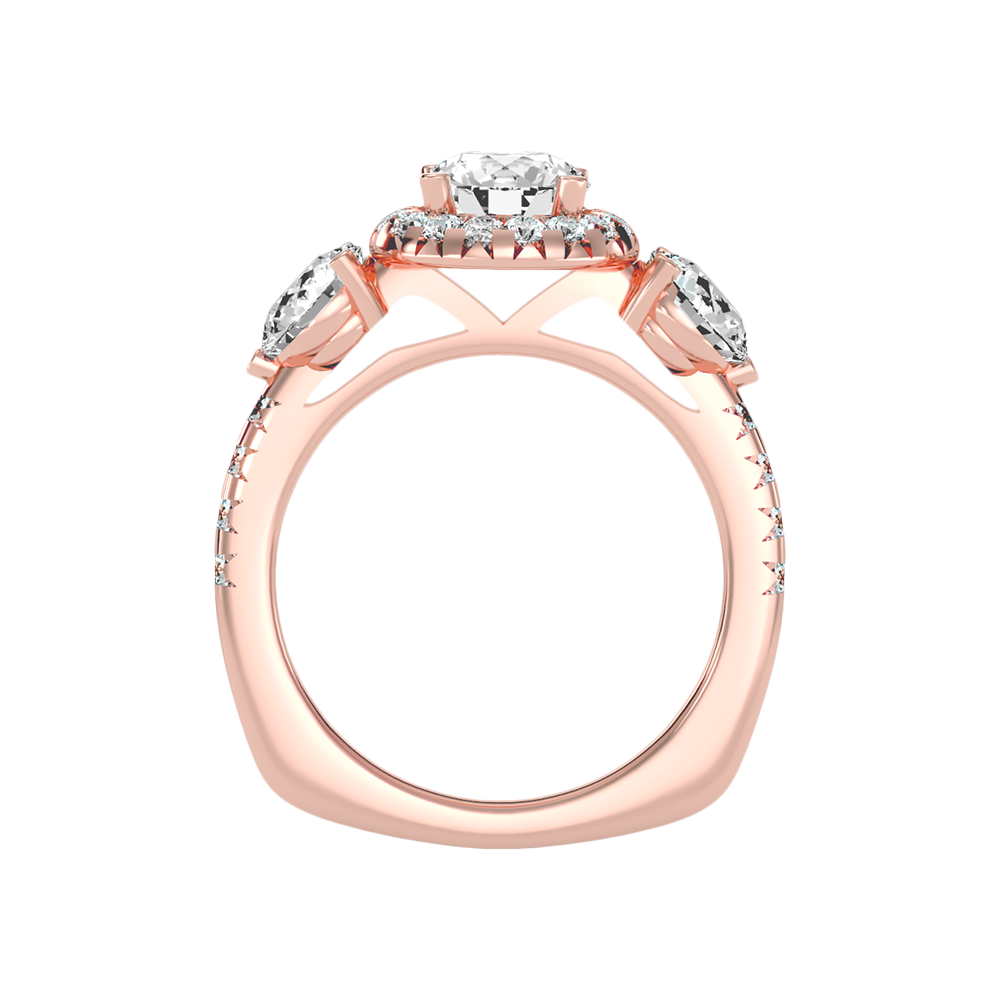 Cultured Tri Stone Ring In 925 Sterling Silver - Three
