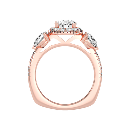 Cultured Tri Stone Ring In 925 Sterling Silver - Three