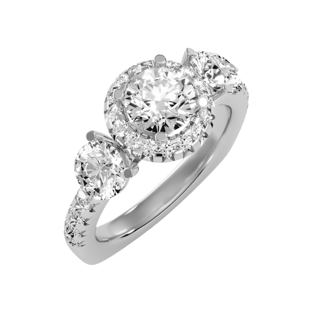 Cultured Tri Stone Ring In 925 Sterling Silver - Six