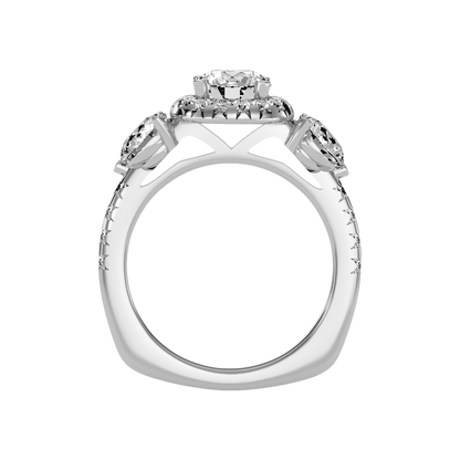 Cultured Tri Stone Ring In 925 Sterling Silver - Nine