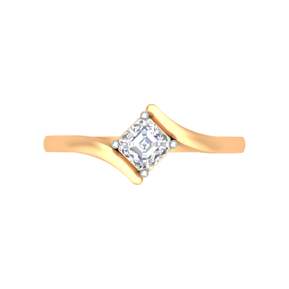 Curvy Edge Solitaire Ring - Ten