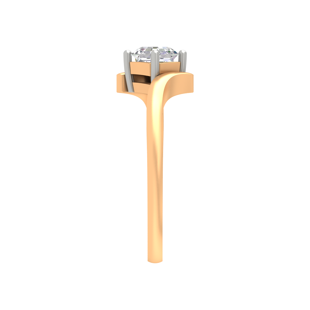 Curvy Edge Solitaire Ring - Eleven