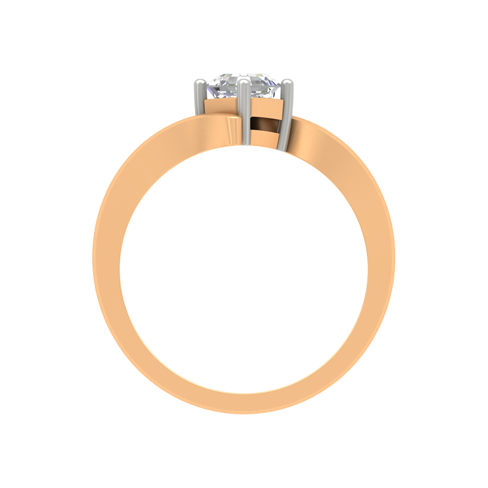 Curvy Edge Solitaire Ring - Twelve