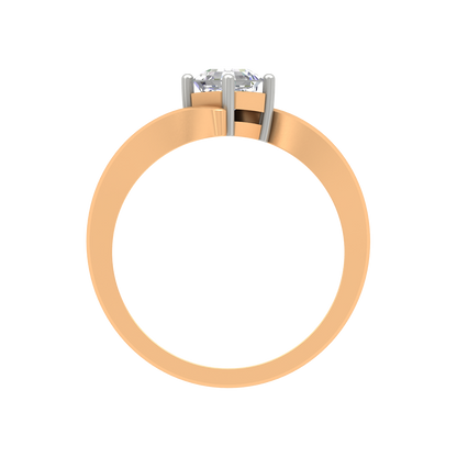 Curvy Edge Solitaire Ring - Twelve