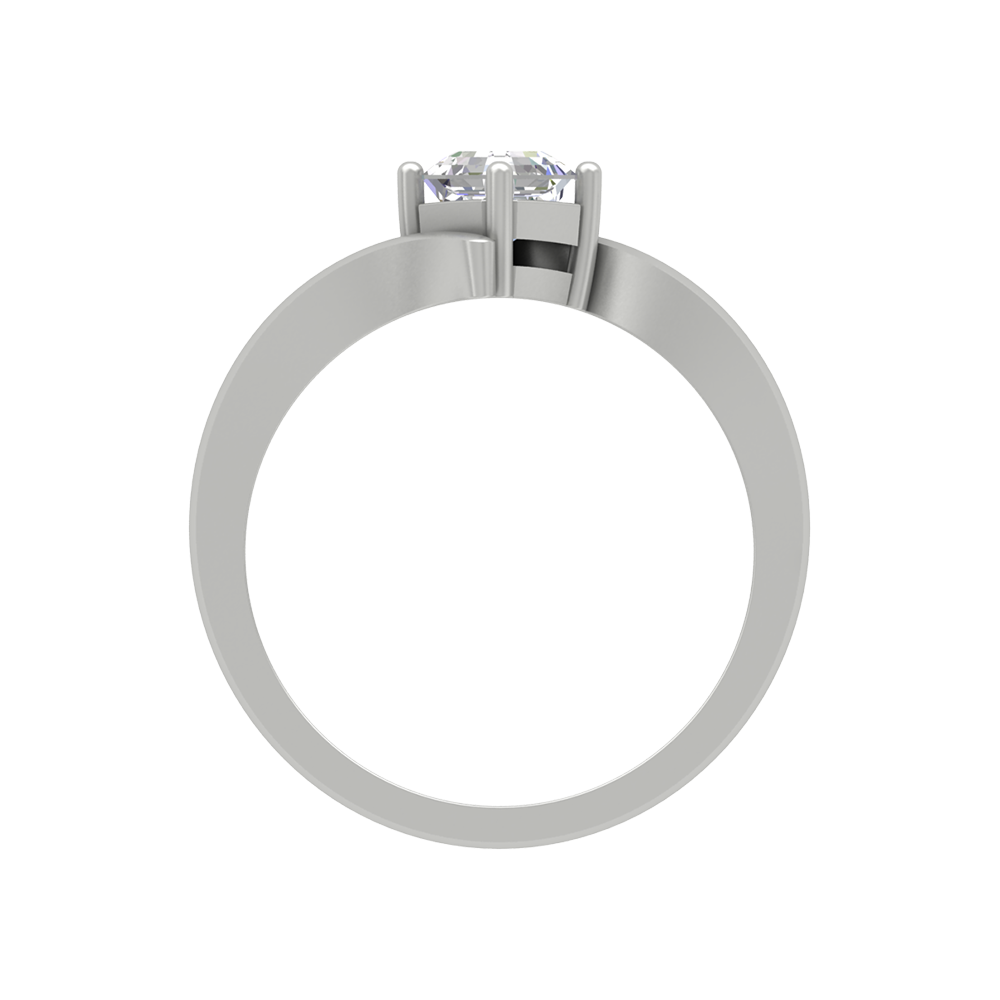 Curvy Edge Solitaire Ring - Two