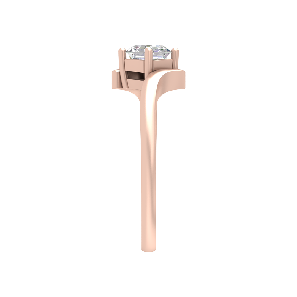 Curvy Edge Solitaire Ring - Eight