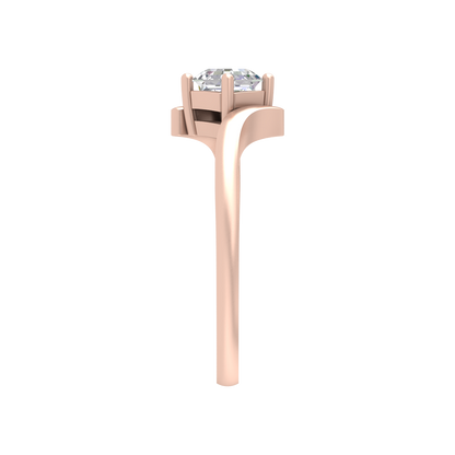 Curvy Edge Solitaire Ring - Eight