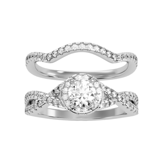 Cushy Bridal Ring Set In 925 Sterling Silver - One
