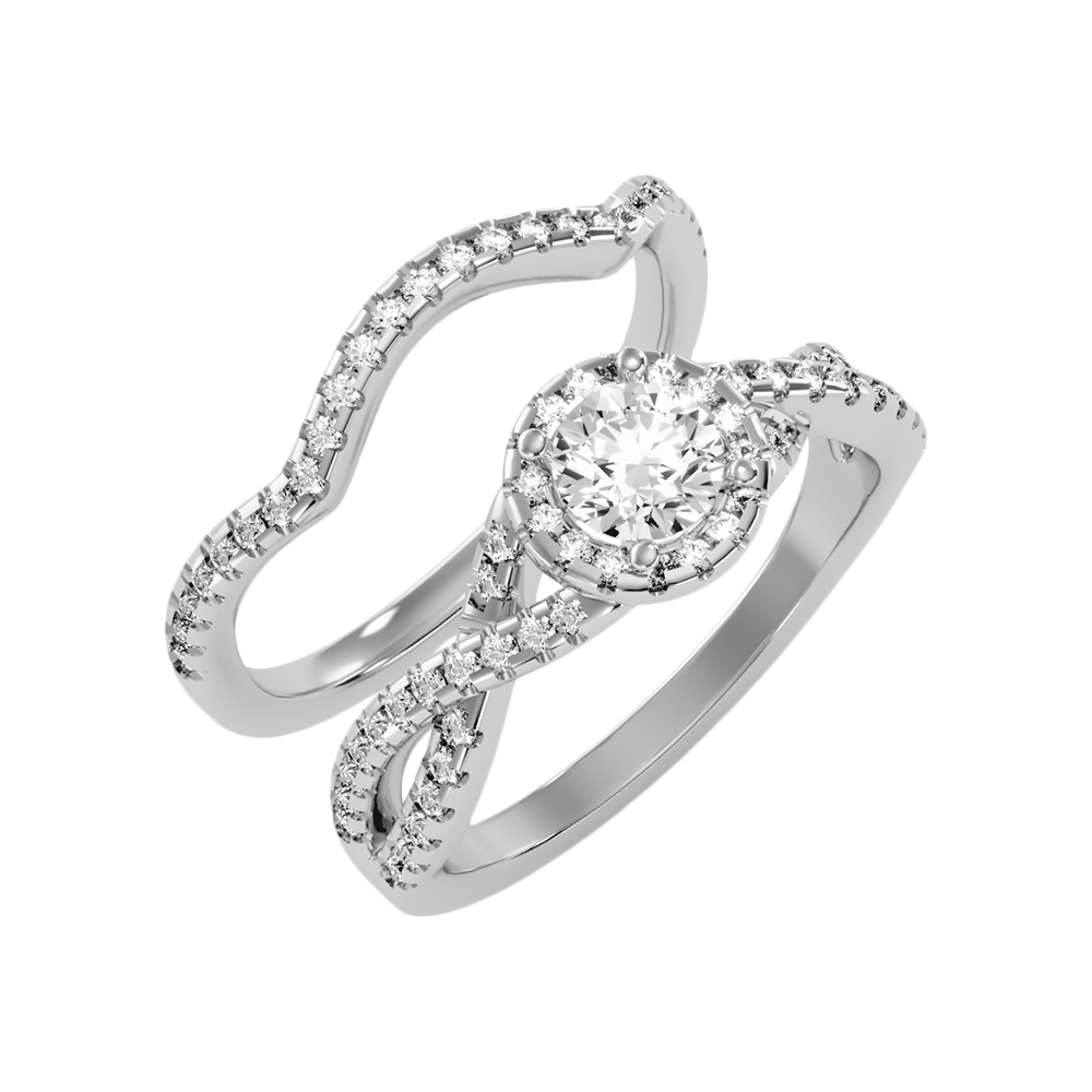 Cushy Bridal Ring Set In 925 Sterling Silver - Four