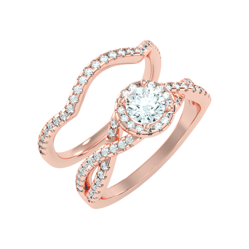 Cushy Bridal Ring Set In 925 Sterling Silver - Five