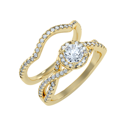 Cushy Bridal Ring Set In 925 Sterling Silver - Nine