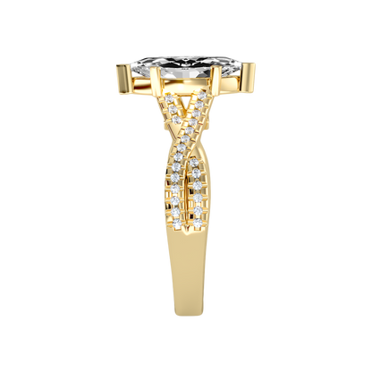 Dainty Marquise Shaped Solitaire Ring In 925 Sterling Silver - Eleven