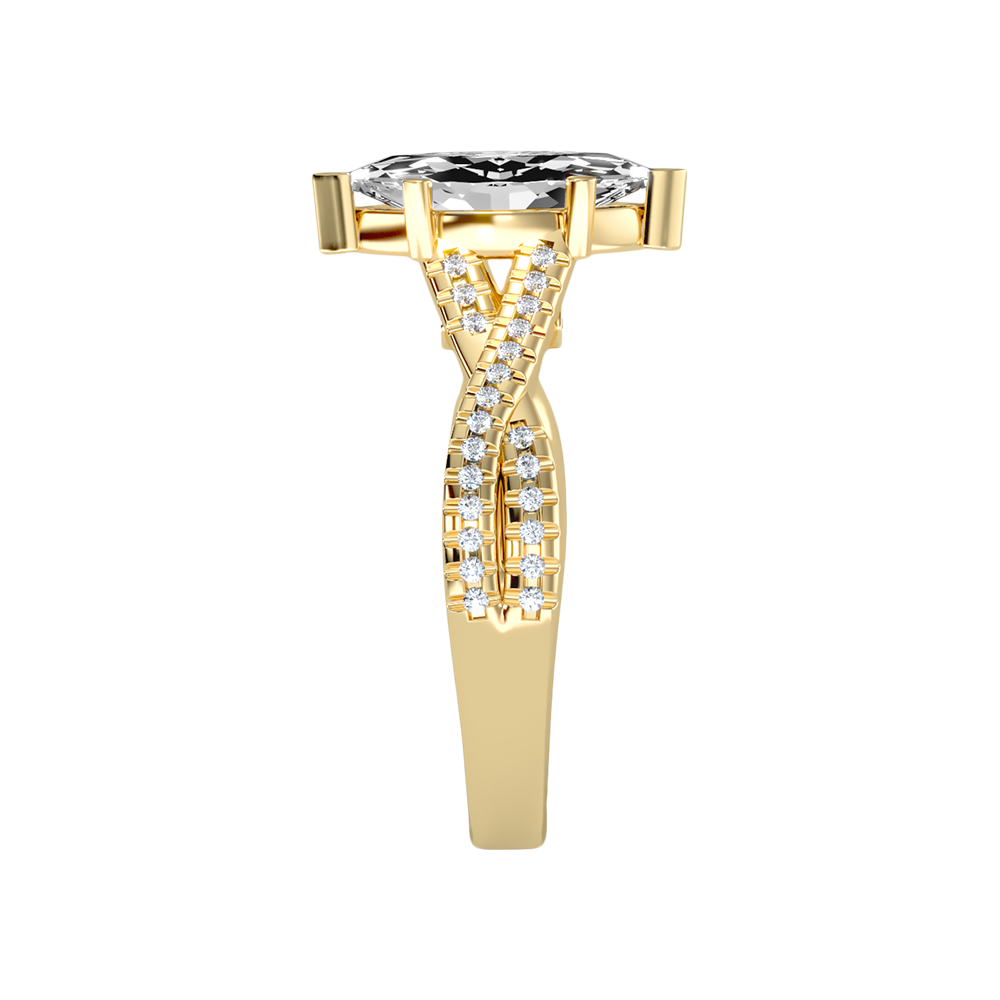 Dainty Marquise Shaped Solitaire Ring - Eleven