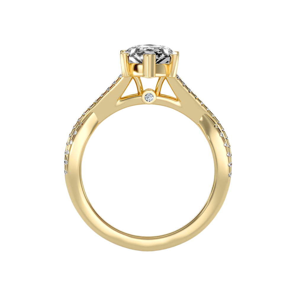Dainty Marquise Shaped Solitaire Ring In 925 Sterling Silver - Twelve