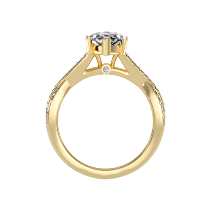 Dainty Marquise Shaped Solitaire Ring In 925 Sterling Silver - Twelve
