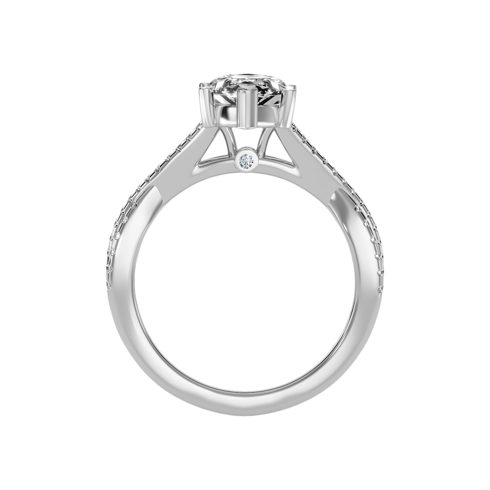 Dainty Marquise Shaped Solitaire Ring In 925 Sterling Silver - Three
