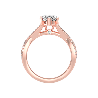 Dainty Marquise Shaped Solitaire Ring - Seven