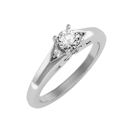 Danized Classic Solitaire Ring In 925 Sterling Silver - One