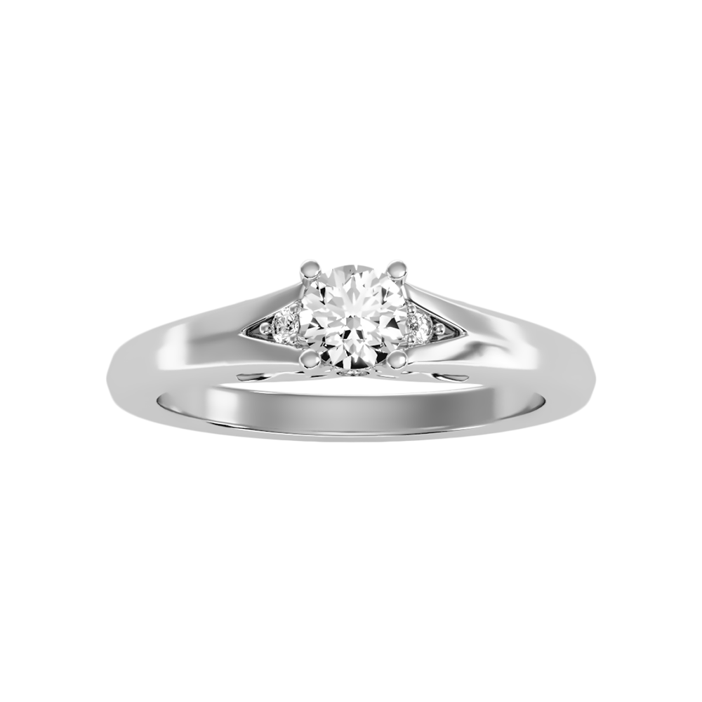 Danized Classic Solitaire Ring In 925 Sterling Silver - Three