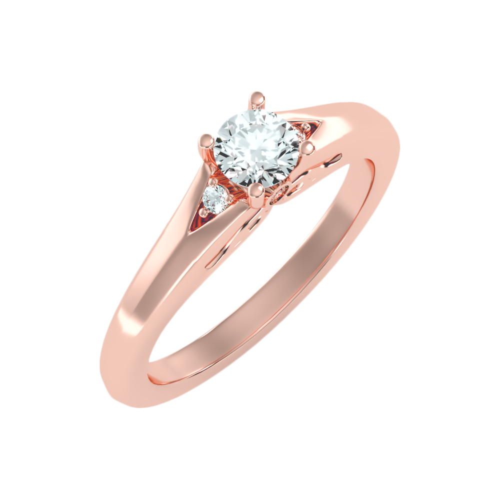 Danized Classic Solitaire Ring In 925 Sterling Silver - Five