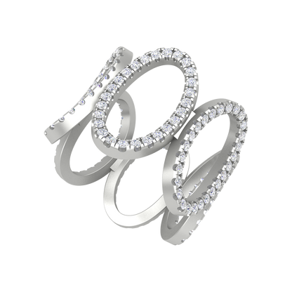 Dazzle Dreams Diamond Ring In 925 Sterling Silver - Five