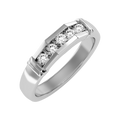 Dazzle Wide Sterling Silver Moissanite Ring for Men
