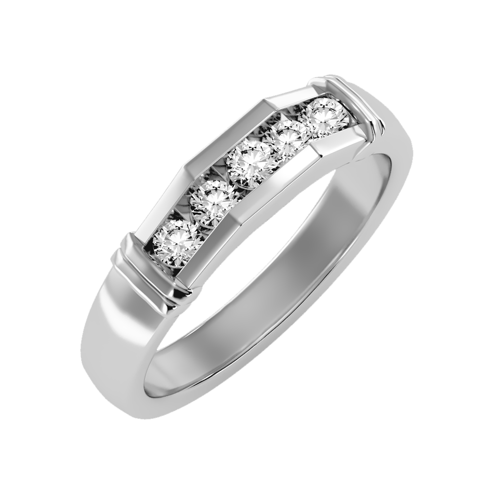 Dazzle Men's Broad Band Ring In 925 Sterling Silver - One