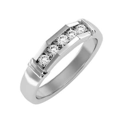 Dazzle Men's Broad Band Ring In 925 Sterling Silver - One
