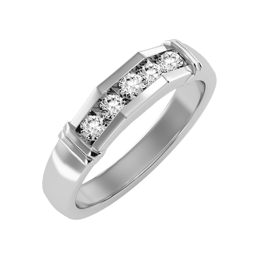 Dazzle Men's Broad Band Ring In 925 Sterling Silver - One