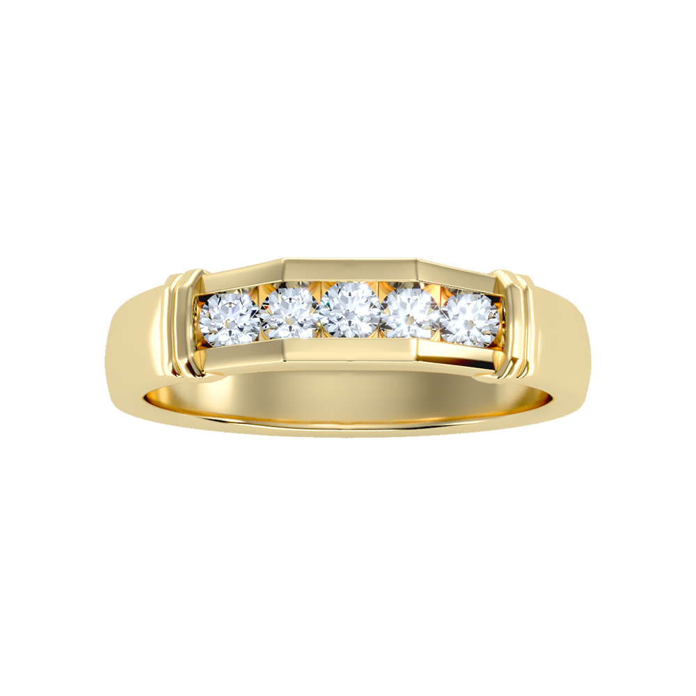 Dazzle Men's Broad Band Ring In 925 Sterling Silver - Ten