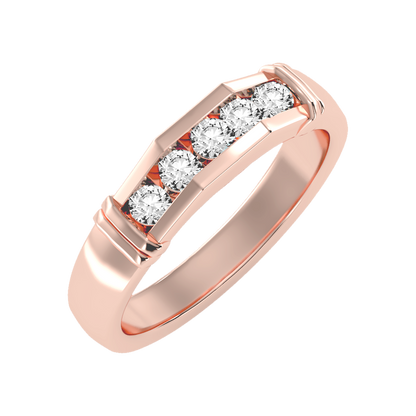 Dazzle Men's Broad Band Ring In 925 Sterling Silver - Five