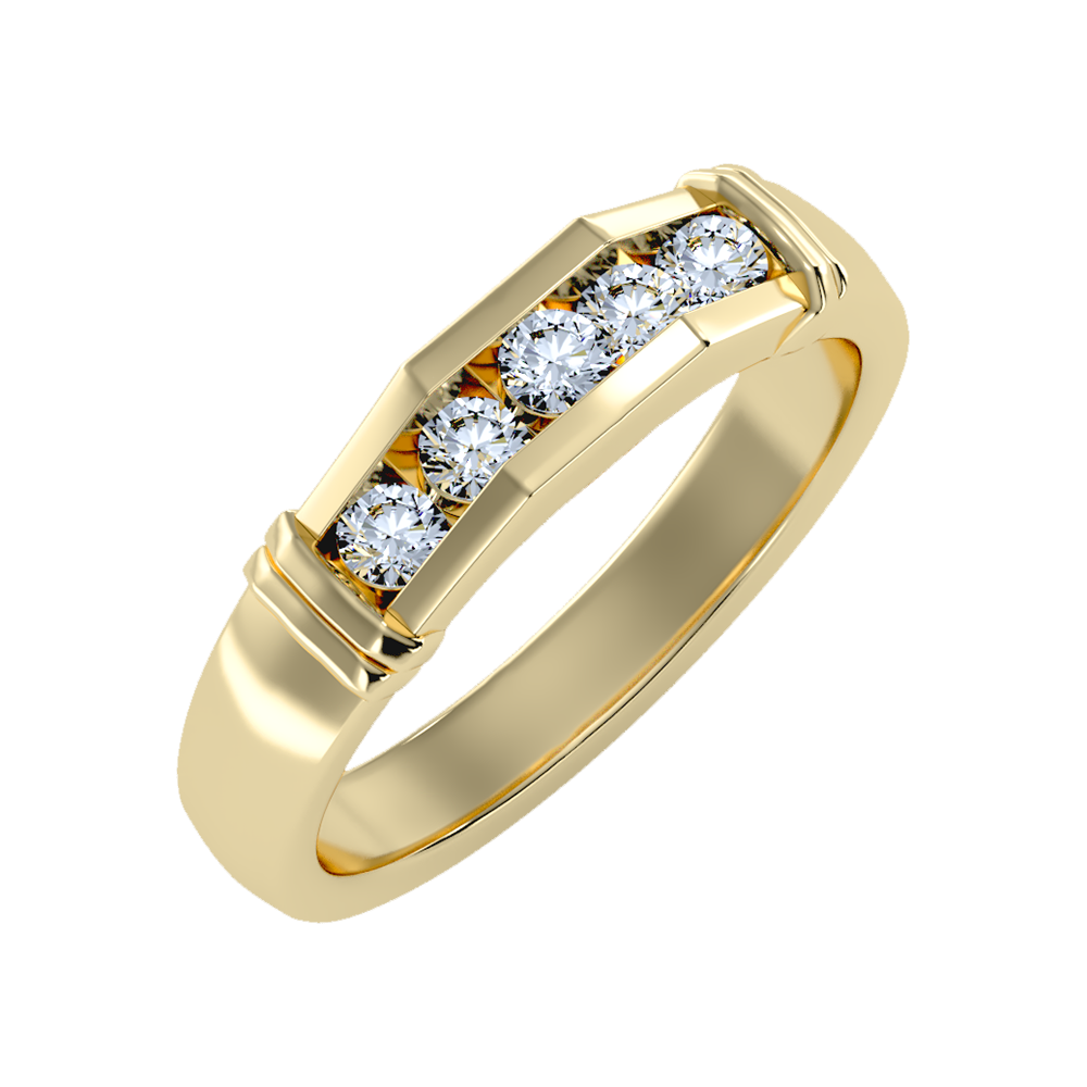 Dazzle Men's Broad Band Ring In 925 Sterling Silver - Nine