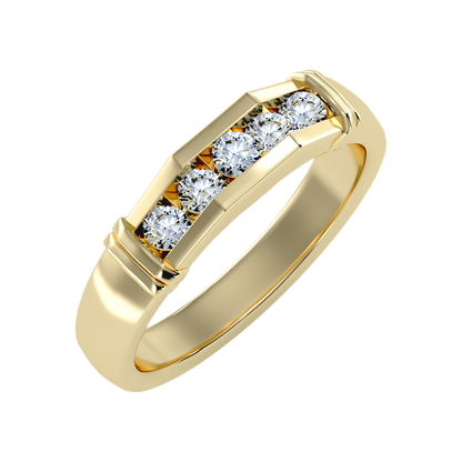 Dazzle Men's Broad Band Ring In 925 Sterling Silver - Nine