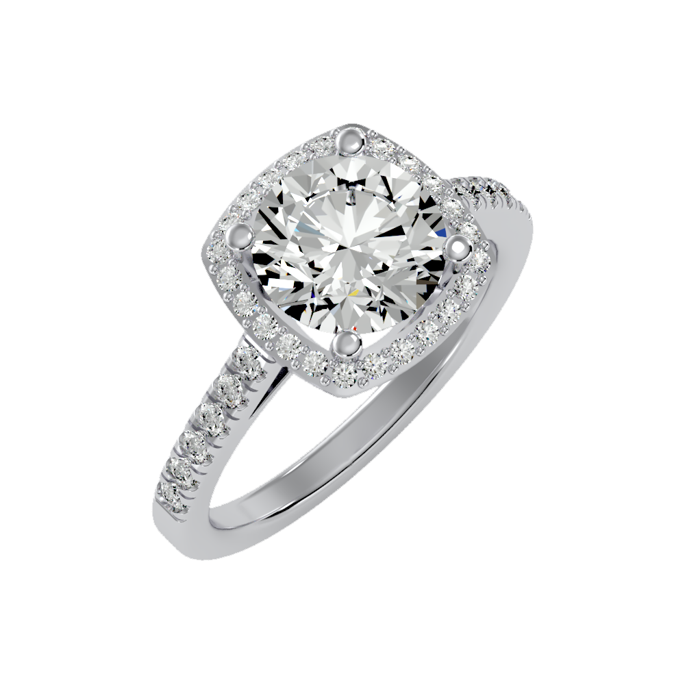 Dazzling Halo Ring In 925 Sterling Silver - One